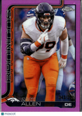 Zach Allen 2025 Topps Chrome Pink Refractor 43/250 Denver Broncos