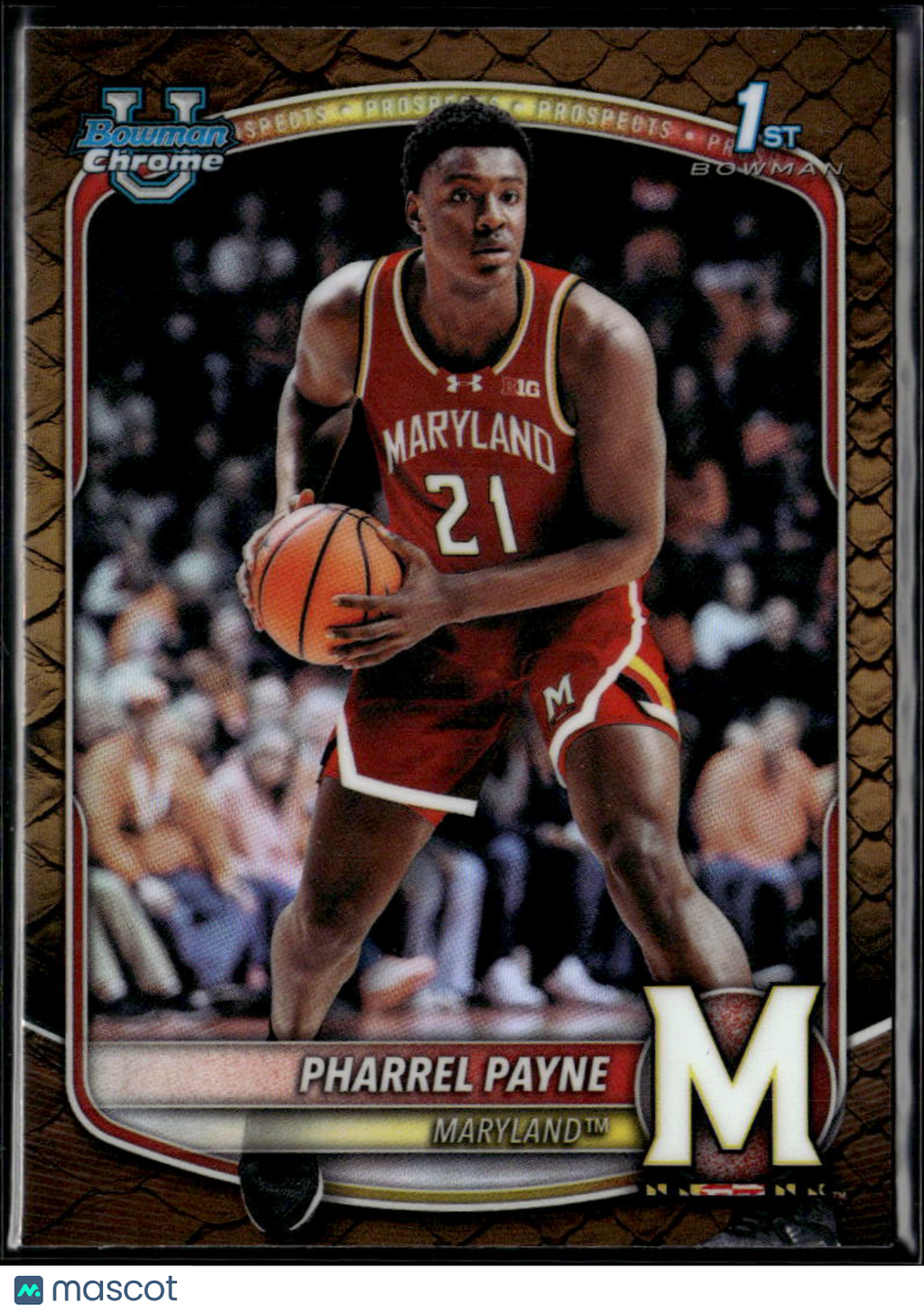 Pharrel Payne 2025 Bowman Chrome 1st Reptilian Refractor Maryland Terrapins