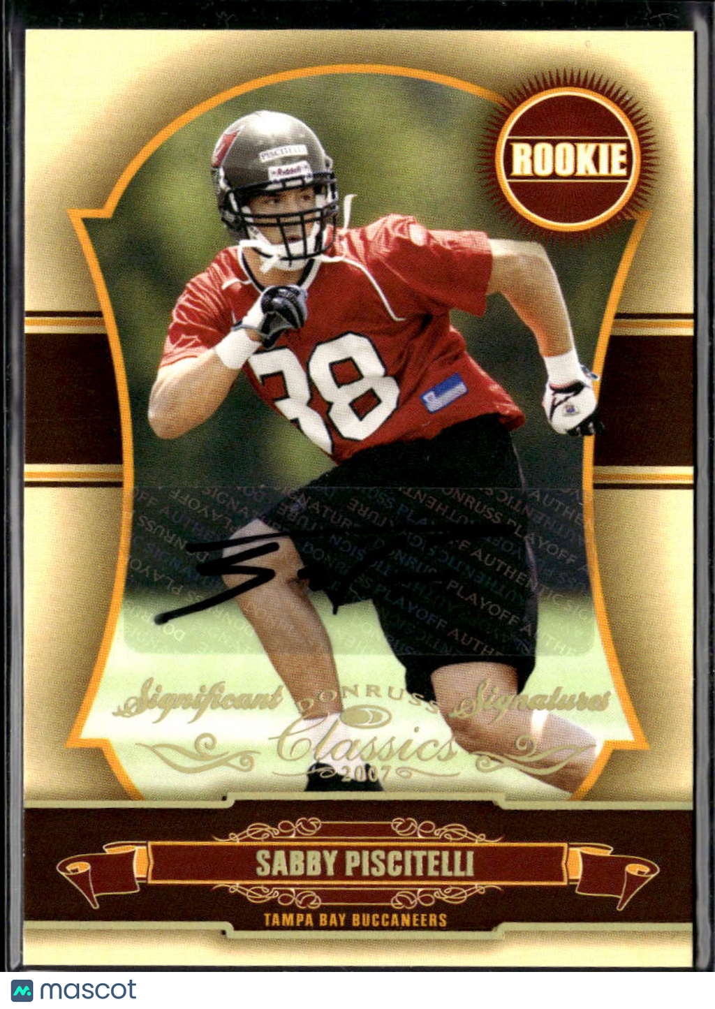 Sabby Piscitelli 2007 Donruss Classics Auto Autograph RC /100 Bay Buccaneers