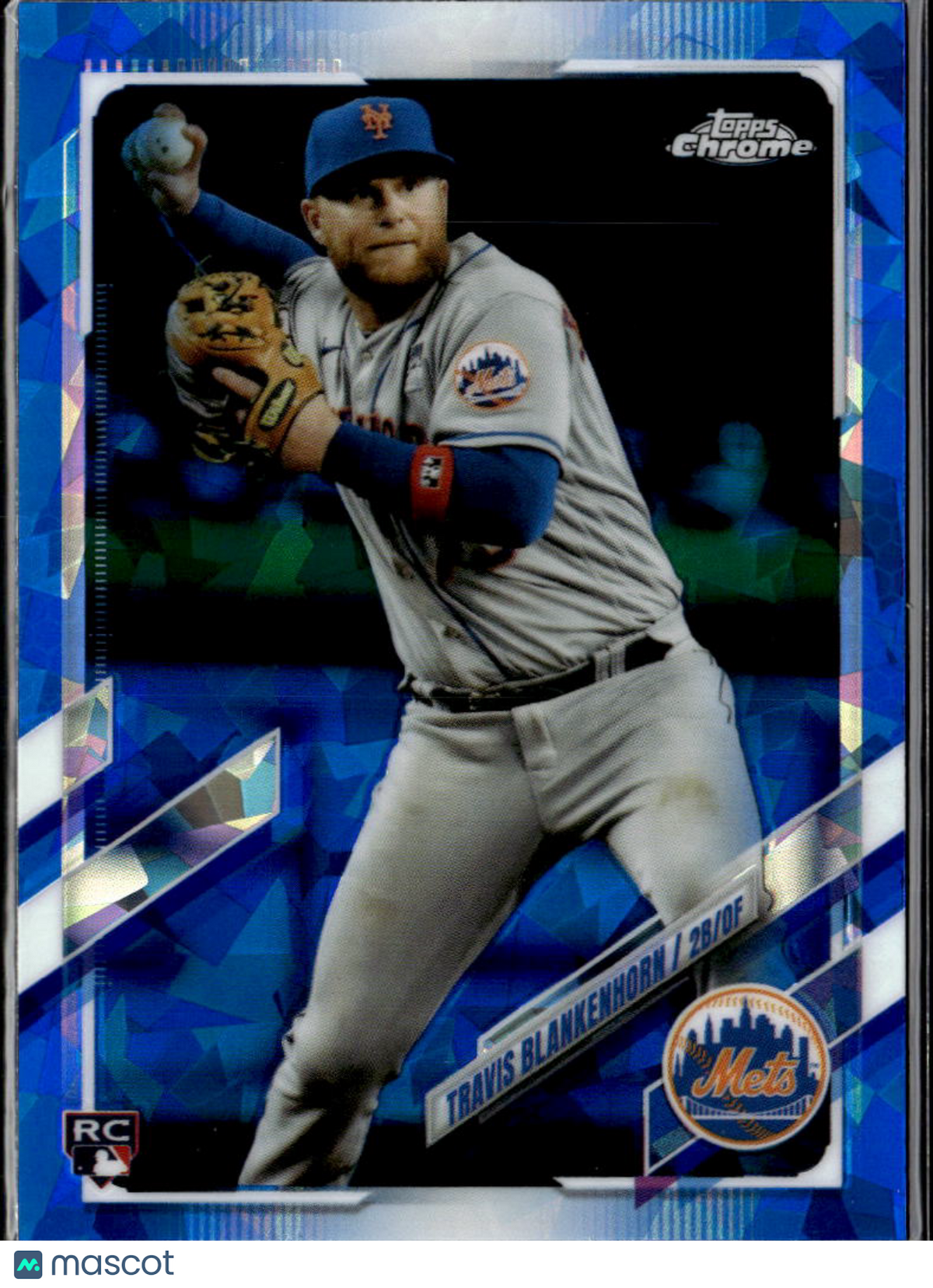 Travis Blankenhorn 2021 Topps Chrome Sapphire Update Series RC New York Mets
