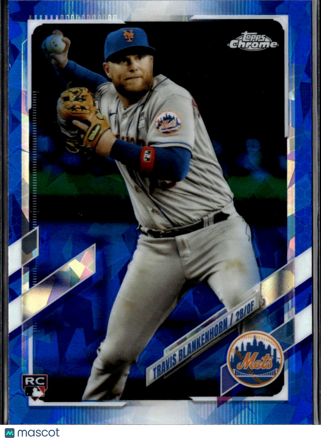 Travis Blankenhorn 2021 Topps Chrome Sapphire Refractor RC New York Mets