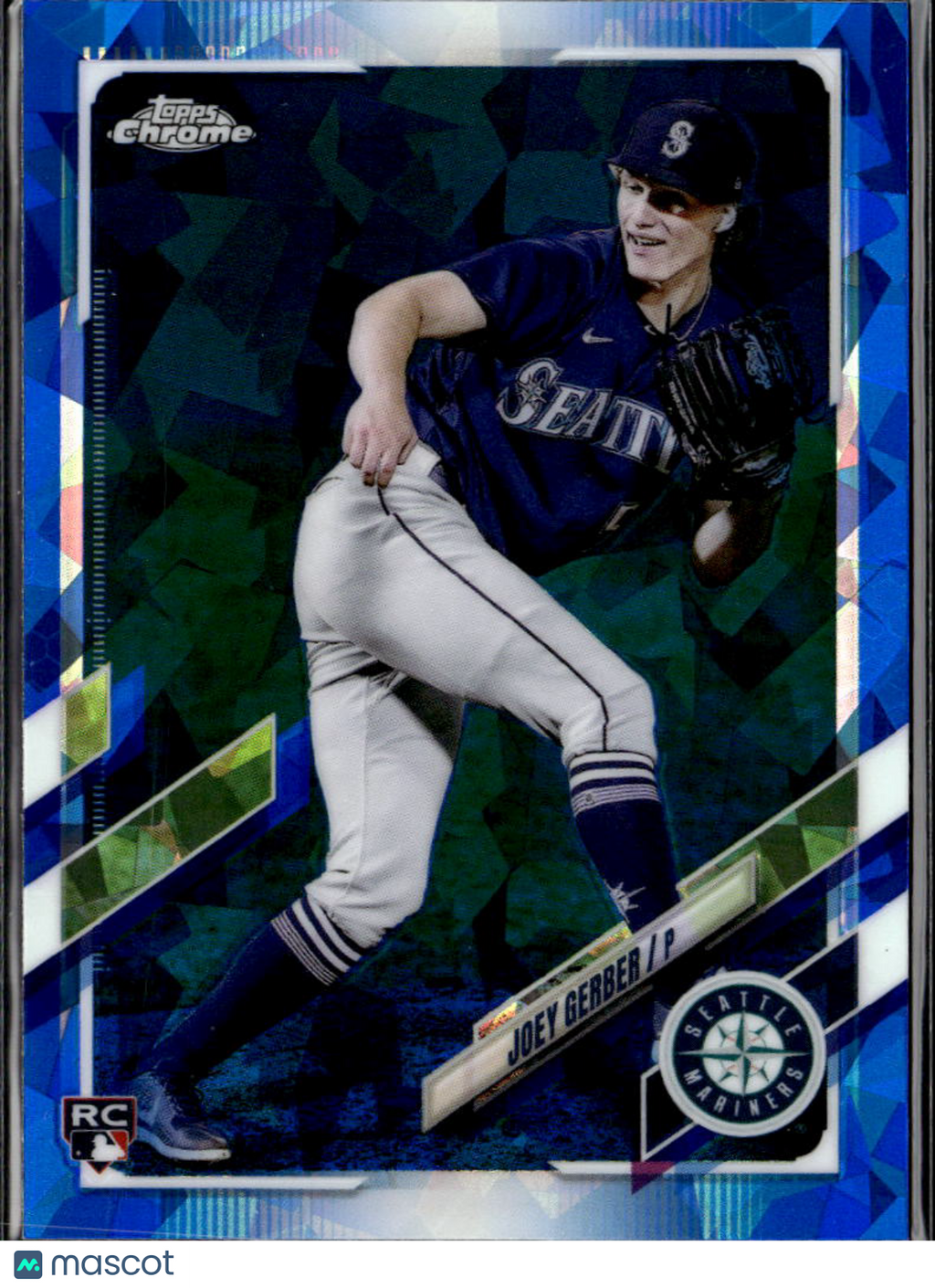 Joey Gerber 2021 Topps Chrome Update Sapphire Edition RC Blue Seattle Mariners