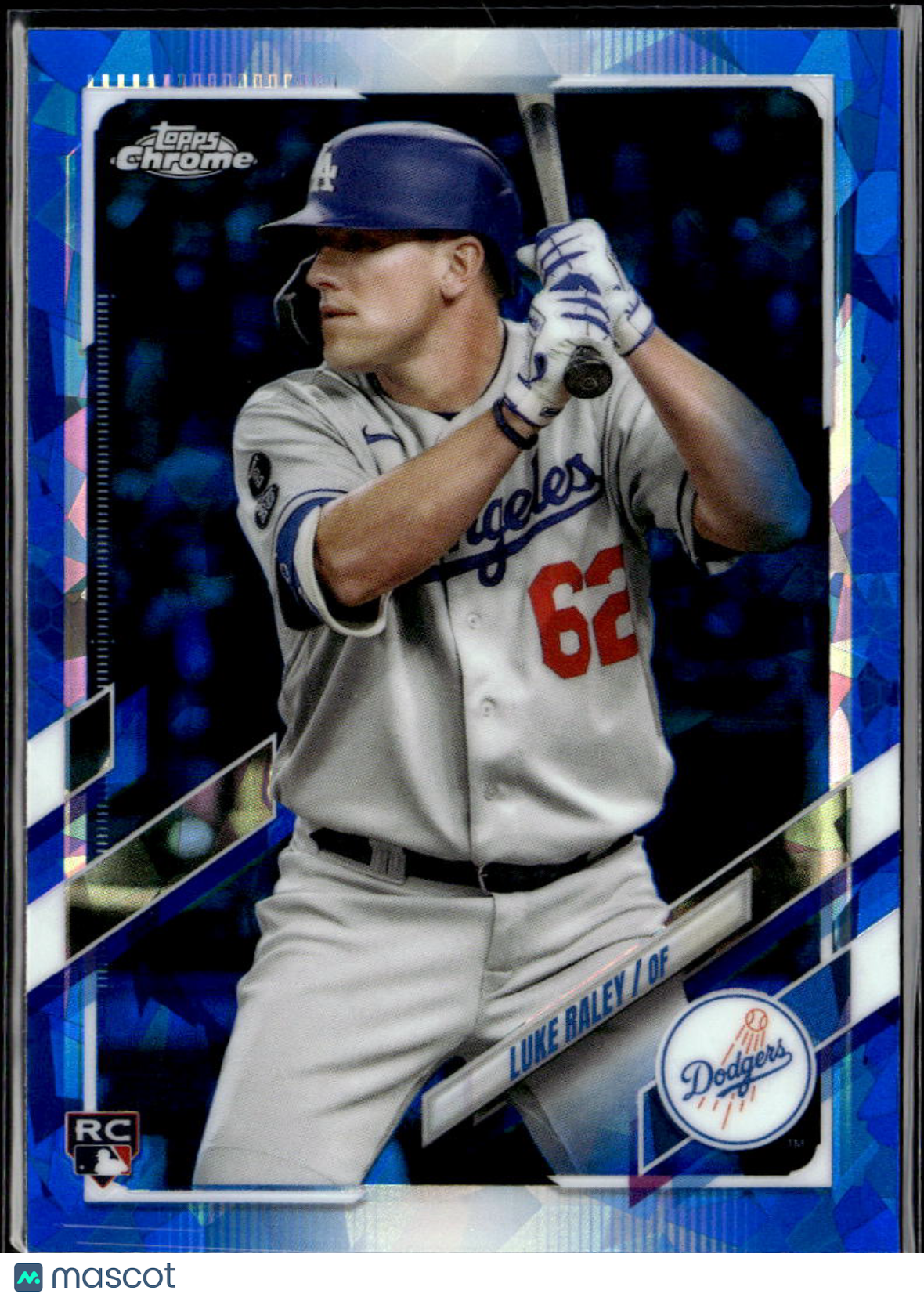 Luke Raley 2021 Topps Chrome Sapphire Update Series RC Los Angeles Dodgers