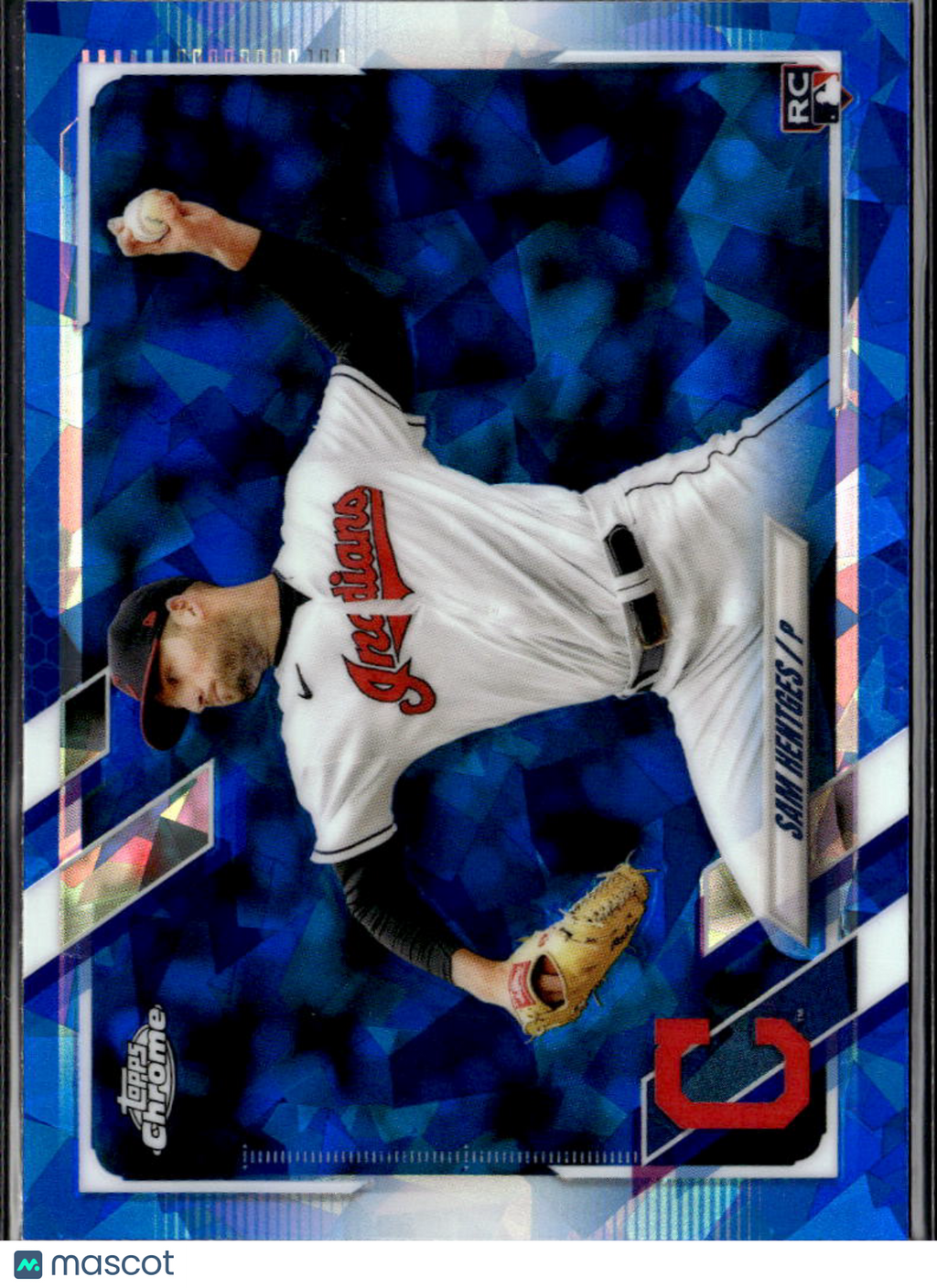 Sam Hentges 2021 Topps Chrome RC Blue Sapphire Refractor Cleveland Indians
