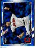 Sam Hentges 2021 Topps Chrome RC Blue Sapphire Refractor Cleveland Indians