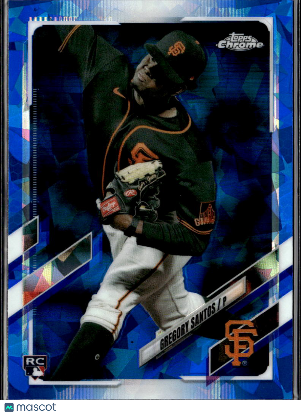 Gregory Santos 2021 Topps Chrome Blue Sapphire Refractor RC San Francisco Giants