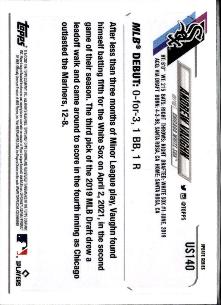 Andrew Vaughn 2021 Topps Chrome Sapphire Edition RC Chicago White Sox