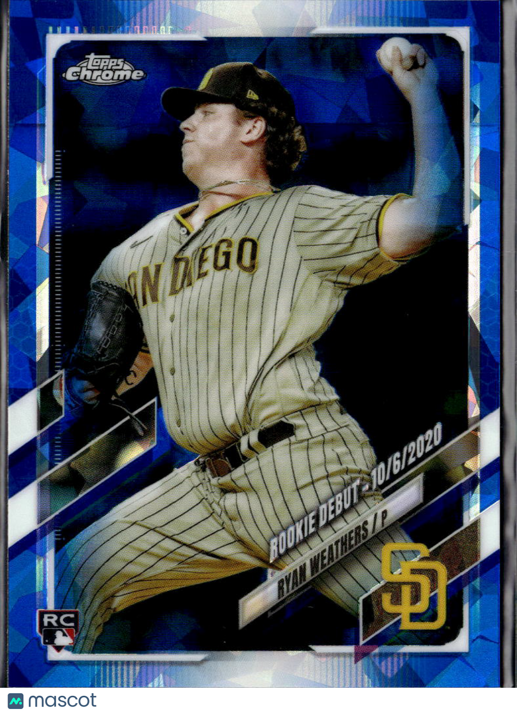 Ryan Weathers 2021 Topps Chrome Sapphire Update RC San Diego Padres