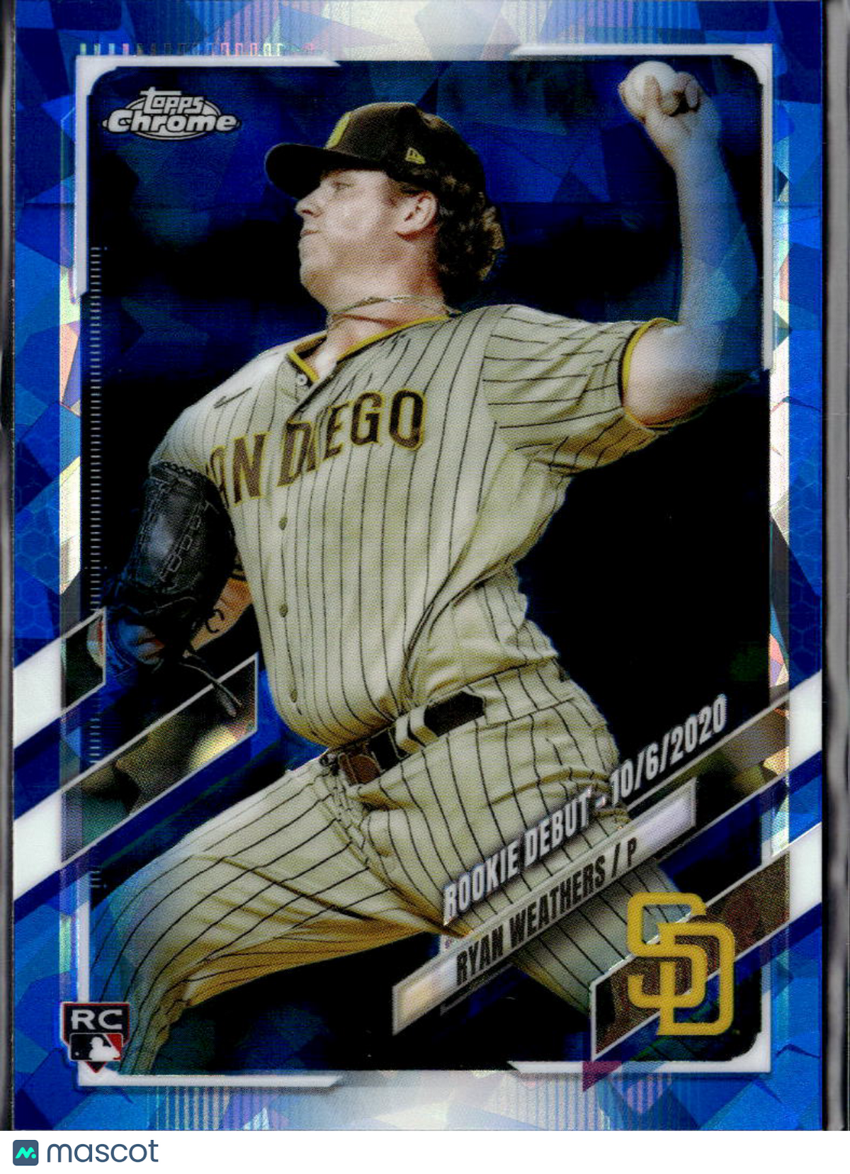 Ryan Weathers 2021 Topps Chrome Sapphire Update RC San Diego Padres