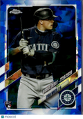 Evan White 2021 Topps Chrome Update Sapphire Edition RC Blue Seattle Mariners