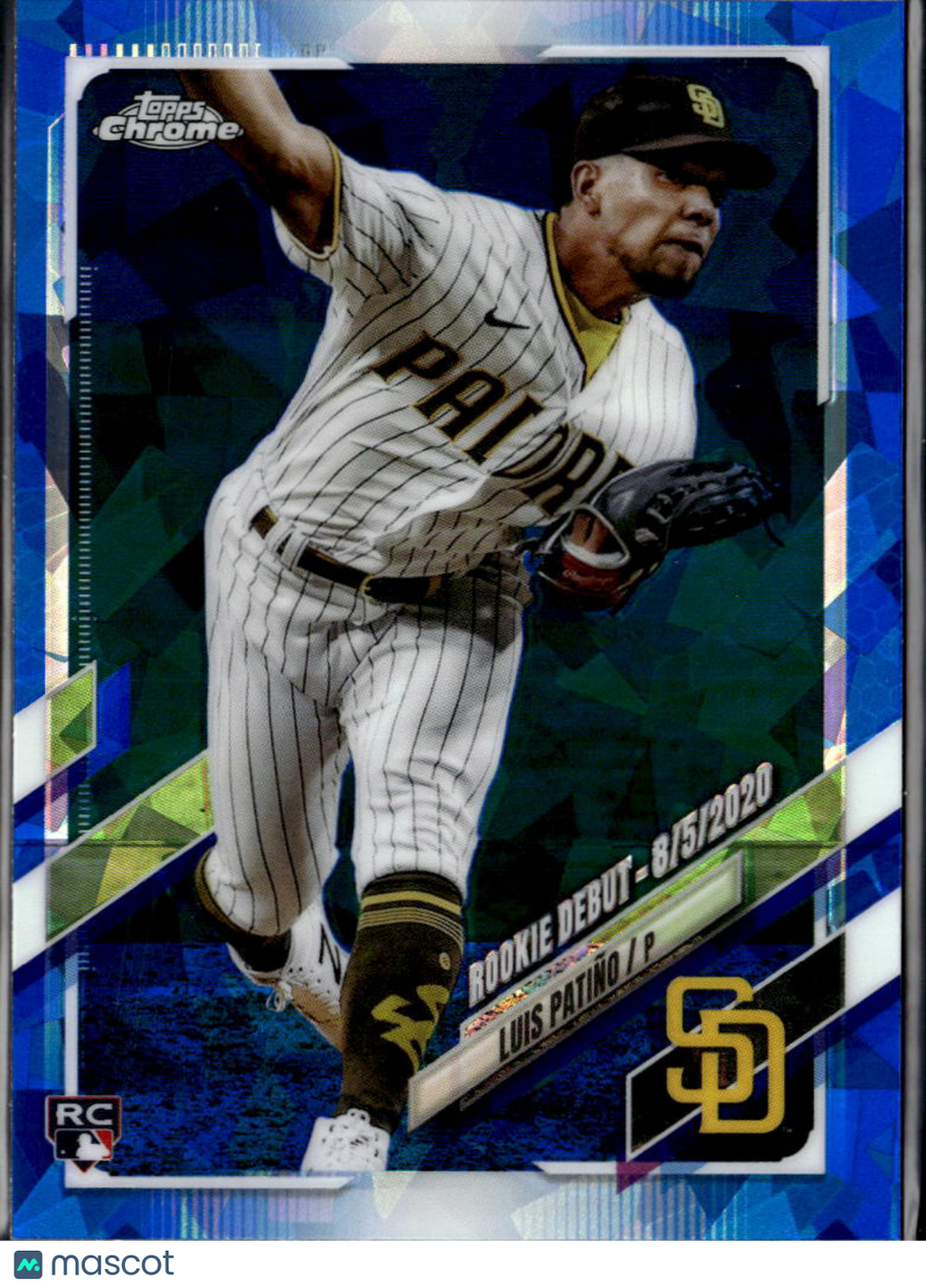 Luis Patiño 2021 Topps Chrome Update Series RC Blue Sapphire San Diego Padres