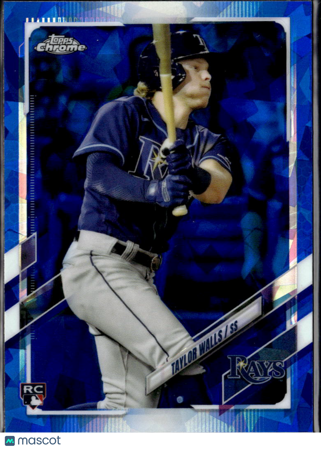Taylor Walls 2021 Topps Chrome Update Series RC Blue Sapphire Tampa Bay Rays
