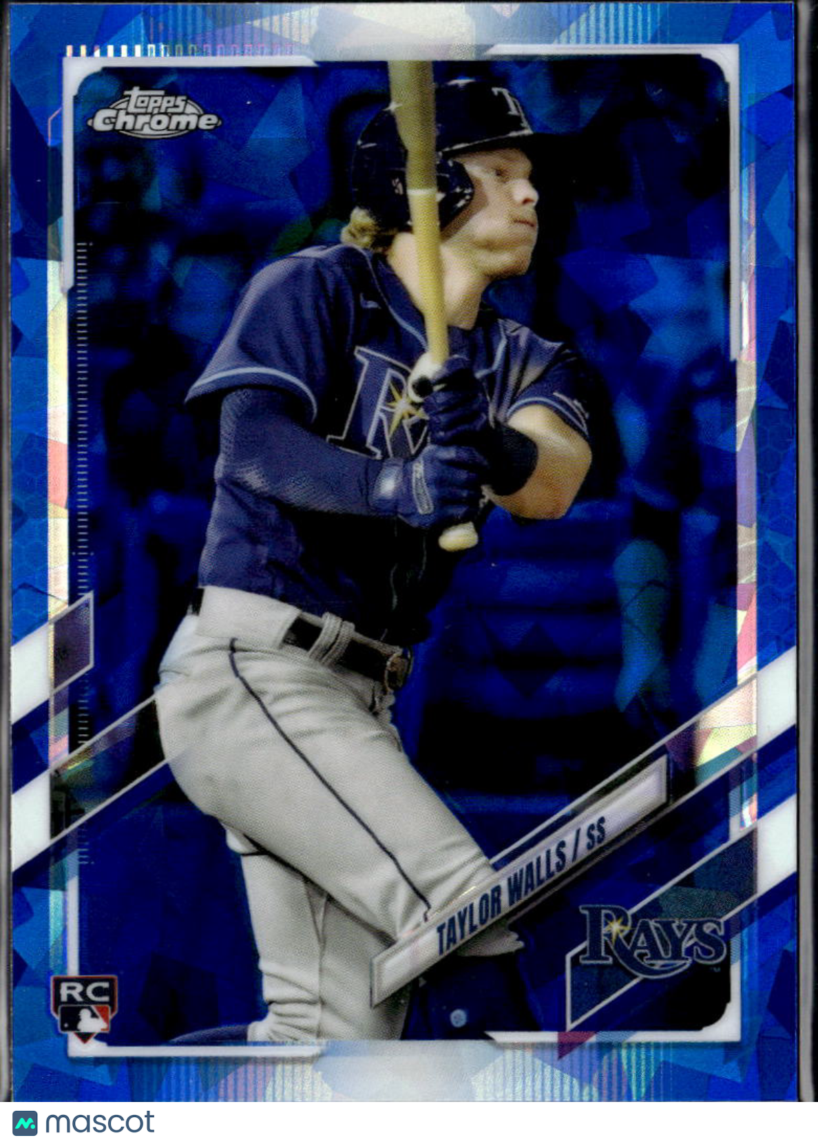 Taylor Walls 2021 Topps Chrome Update Series RC Blue Sapphire Tampa Bay Rays