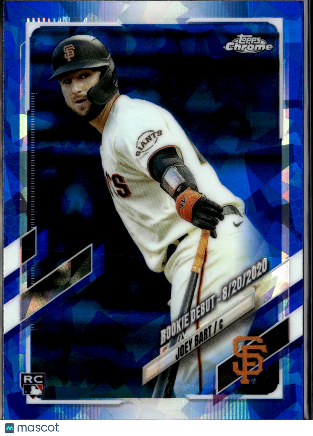 Joey Bart 2021 Topps Chrome Sapphire Refractor RC San Francisco Giants