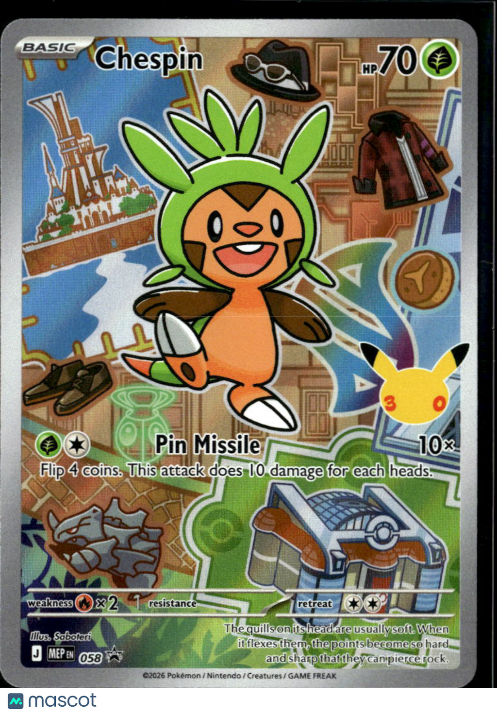 Chespin Mega Evolution Holo Black Star Promo FA #MEP EN 058