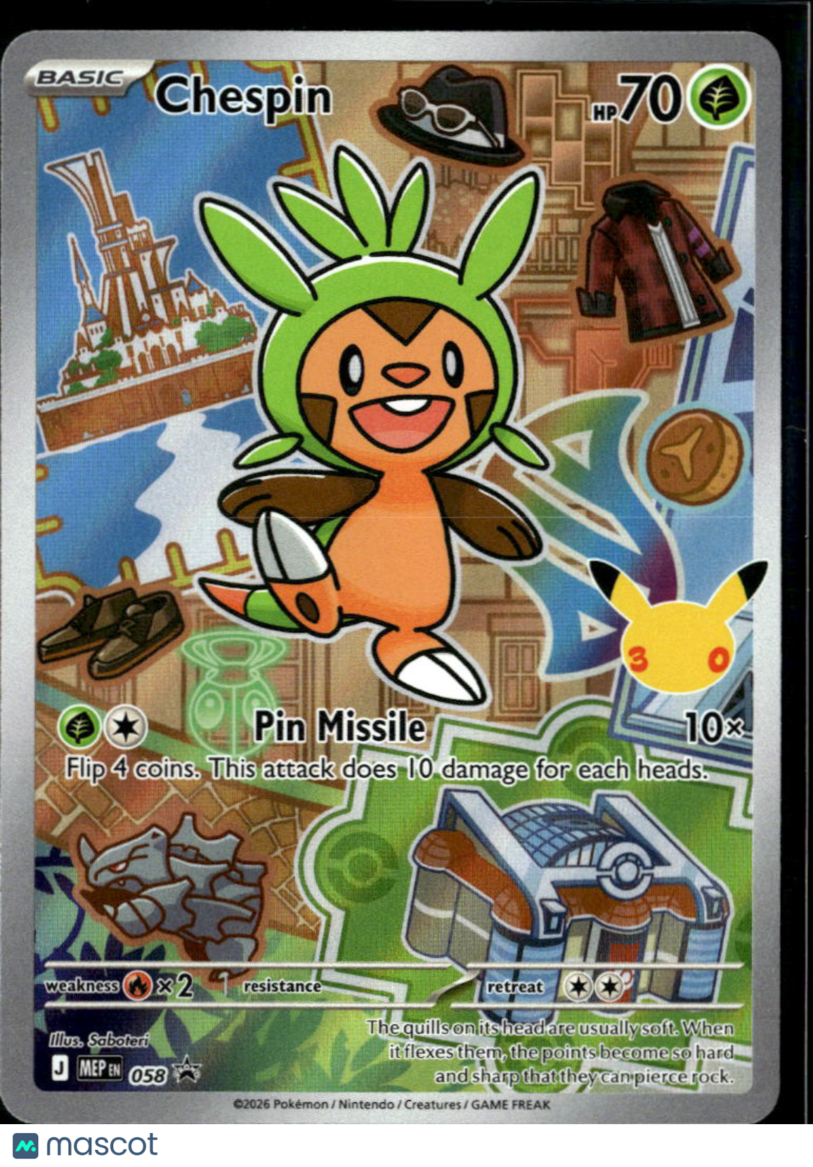 Chespin Mega Evolution Holo Black Star Promo FA #MEP EN 058