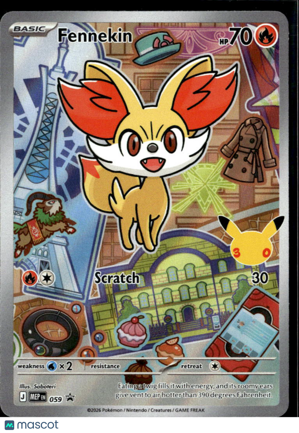 Fennekin Mega Evolution Holo Black Star Promo FA #059
