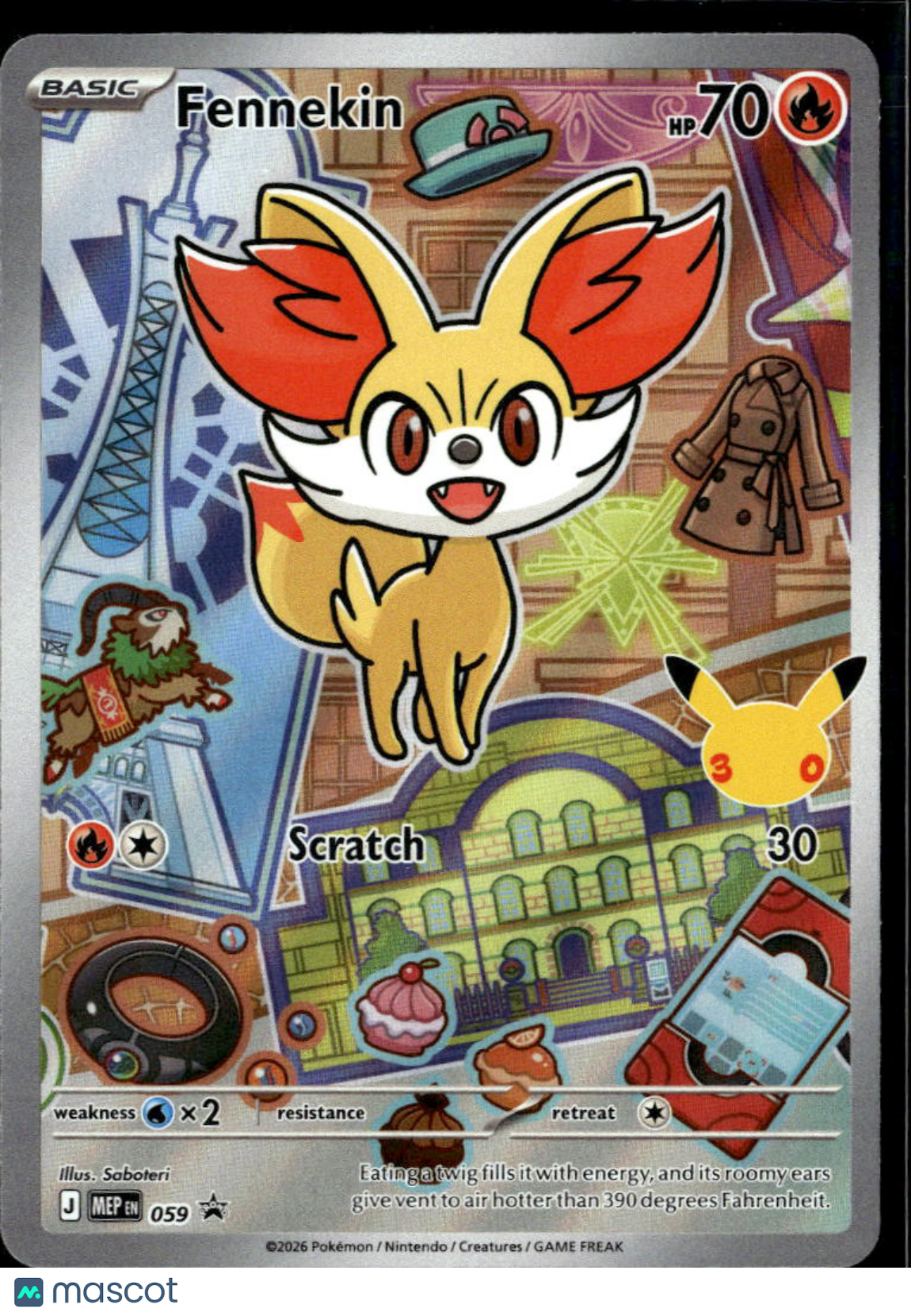 Fennekin Mega Evolution Holo Black Star Promo FA #059