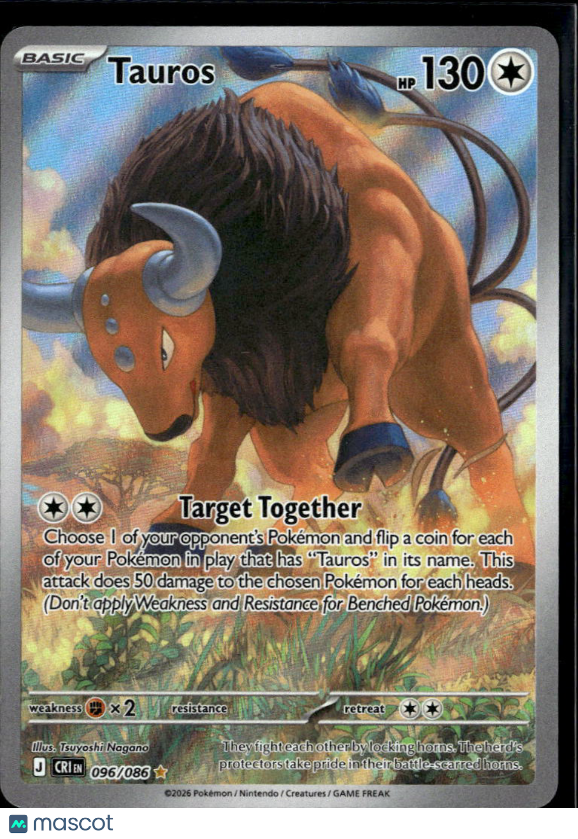 Tauros 2026 Chaos Rising Holo Secret Rare #96/86