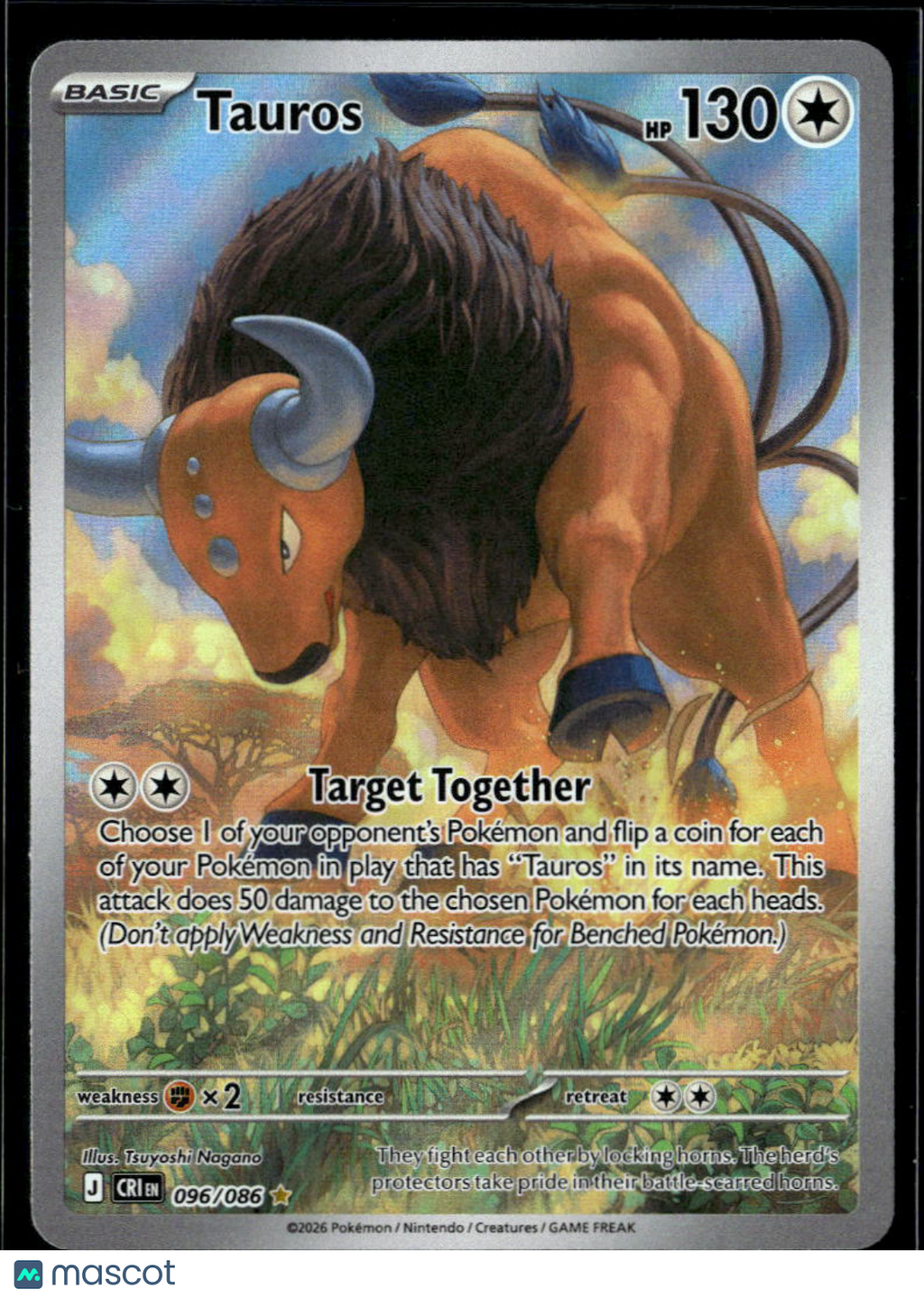 Tauros 2026 Chaos Rising Holo Secret Rare #96/86