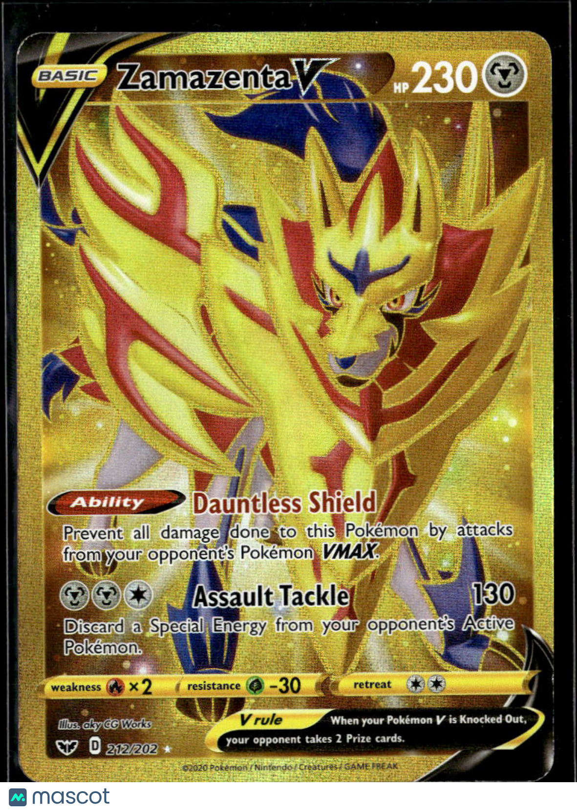 Zamazenta V 2020 Sword & Shield Holo Secret Rare SR UR FA #212/202