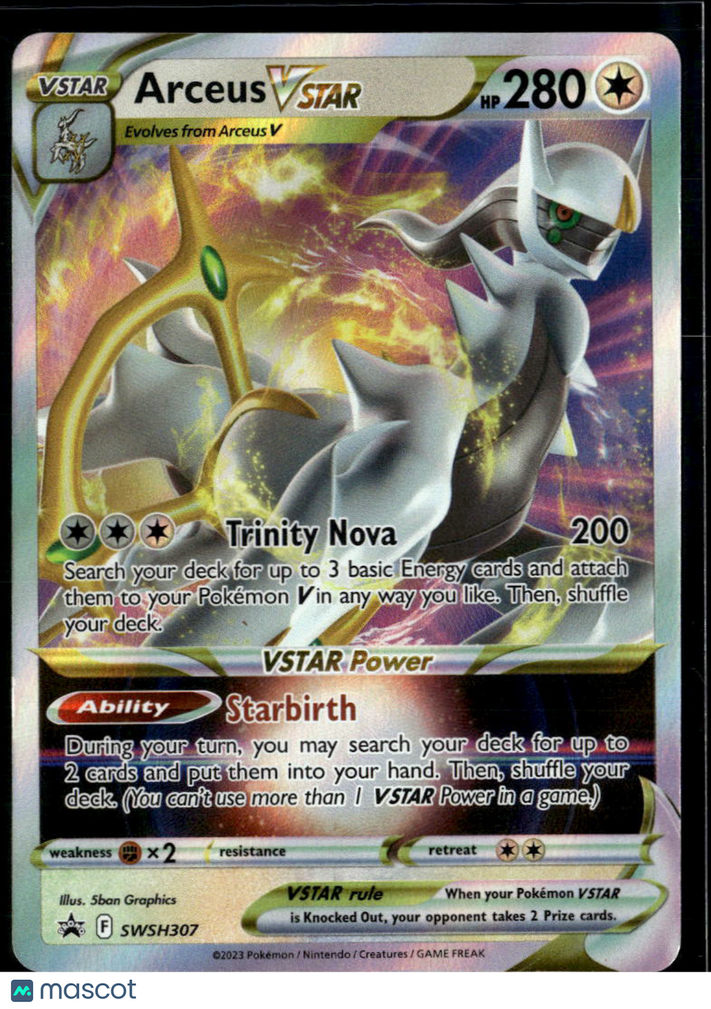 Arceus VSTAR 2020 Sword & Shield Holo Black Star Promo #SWSH307