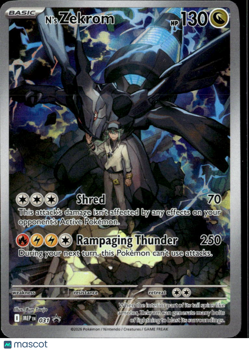 N'S Zekrom Mega Evolution Holo Black Star Promo FA #MEP EN 031
