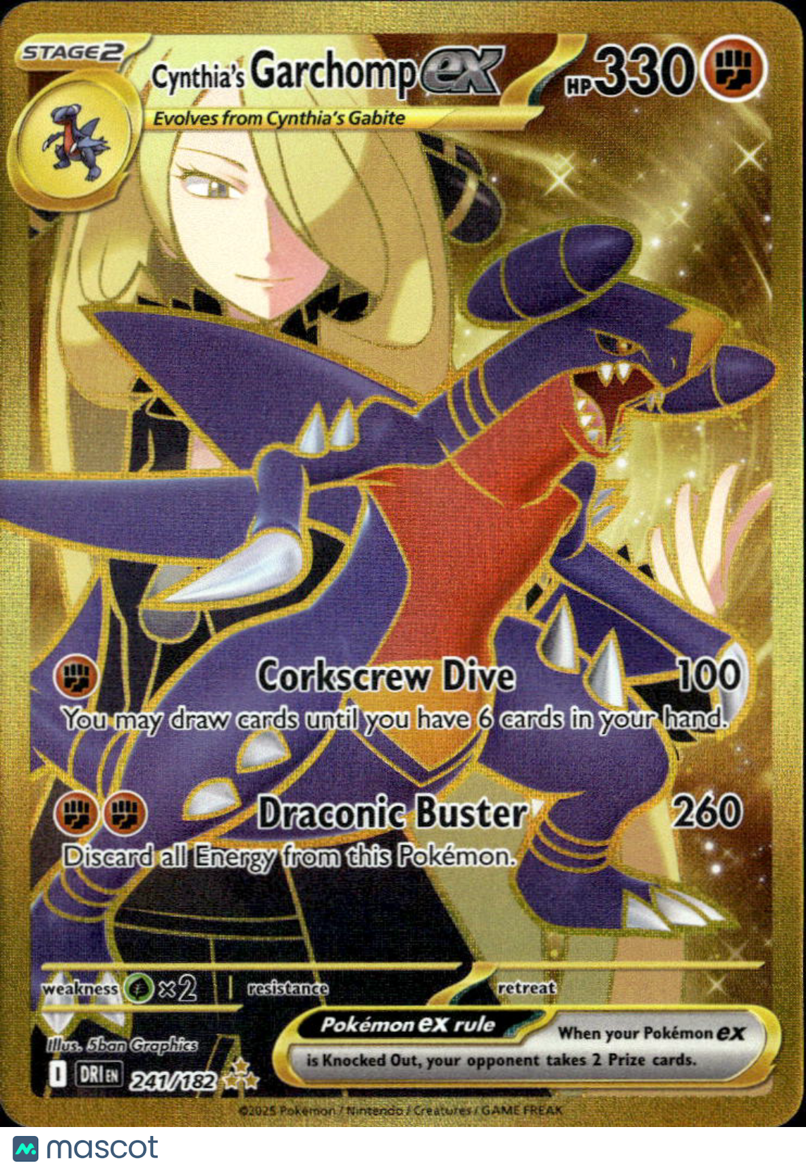 Cynthia's Garchomp EX 2025 Destined Rivals Gold Secret Rare UR #241/182
