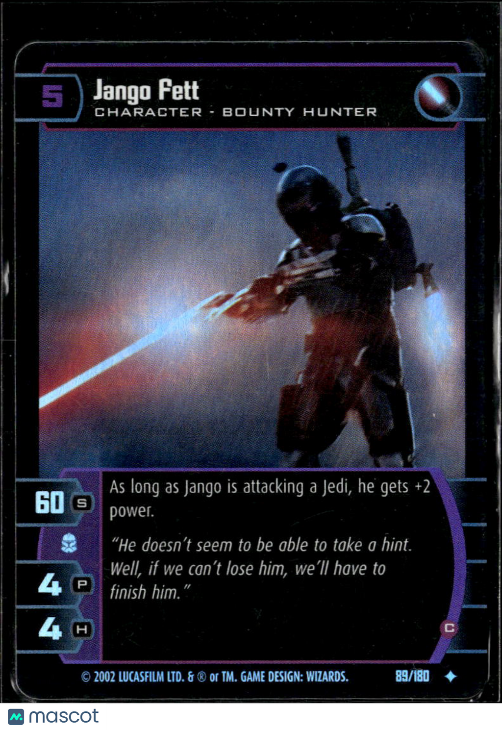 Jango Fett 2002 Wizards of the Coast Star Wars TCG Foil Attack of the Clones
