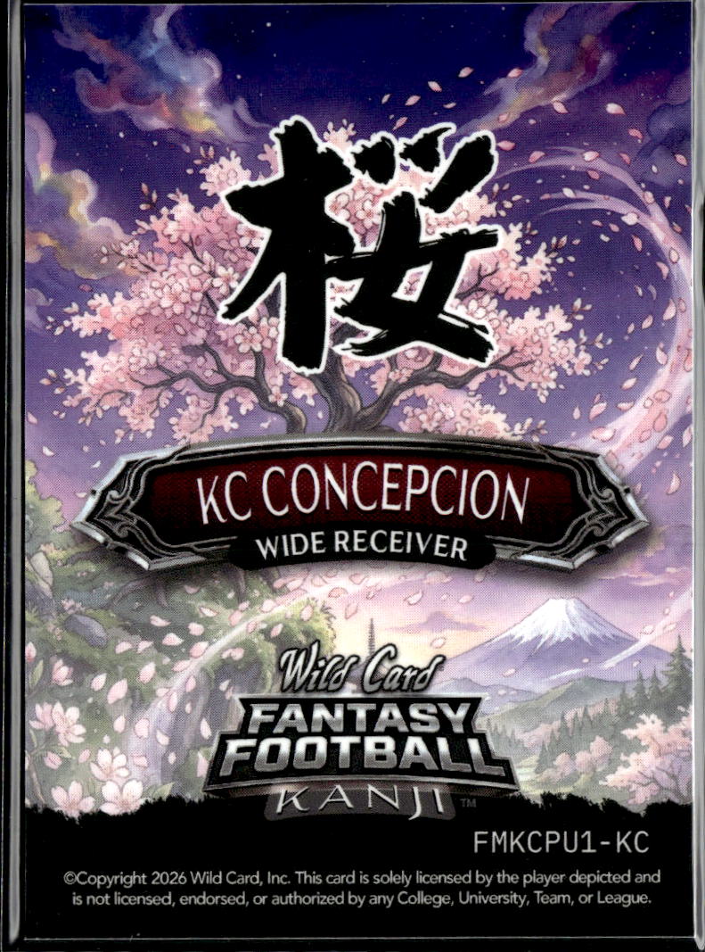 KC Concepcion 2026 Wild Card Rookie RC Kanji Texas A&M 2/3