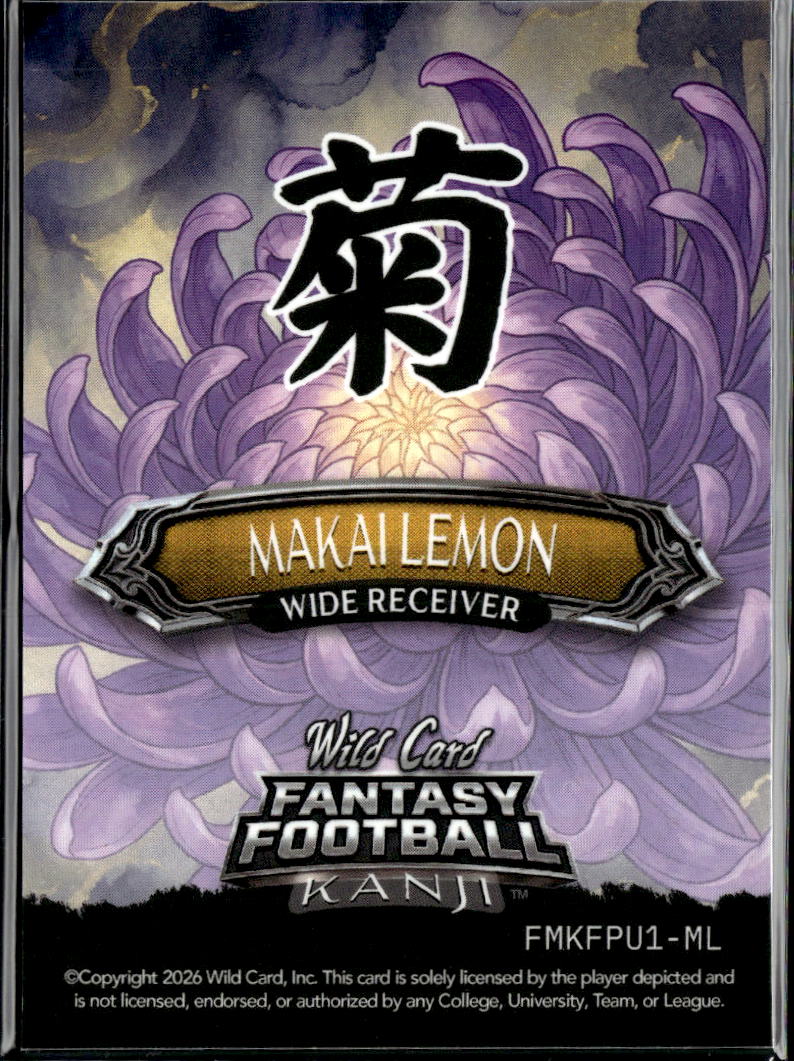 Makai Lemon 2026 Wild Card Rookei RC Kanji USC Trojans 4/5