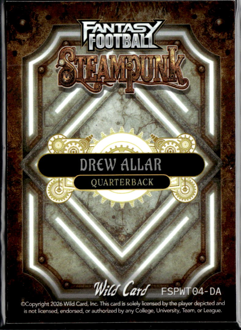 Drew Allar 2026 Wild Card Steampunk Rookie RC Penn State 1/1