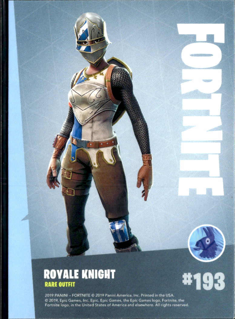 Royale Knight 2019 Panini Fortnite Series 1 Rare Outfit #193