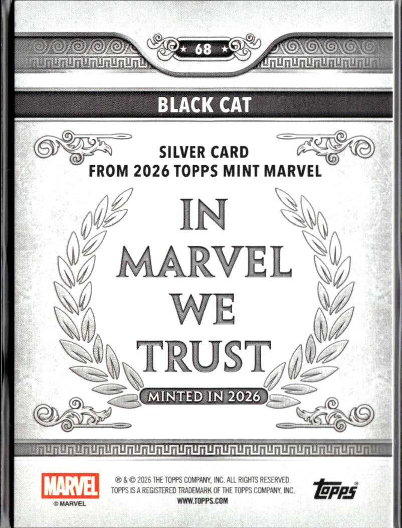 Black Cat 2026 Topps Mint Marvel Silver Card #68