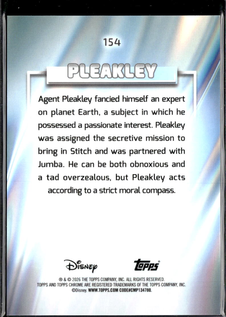 Pleakley 2026 Topps Chrome Disney Orange Refractor 17/25 #154