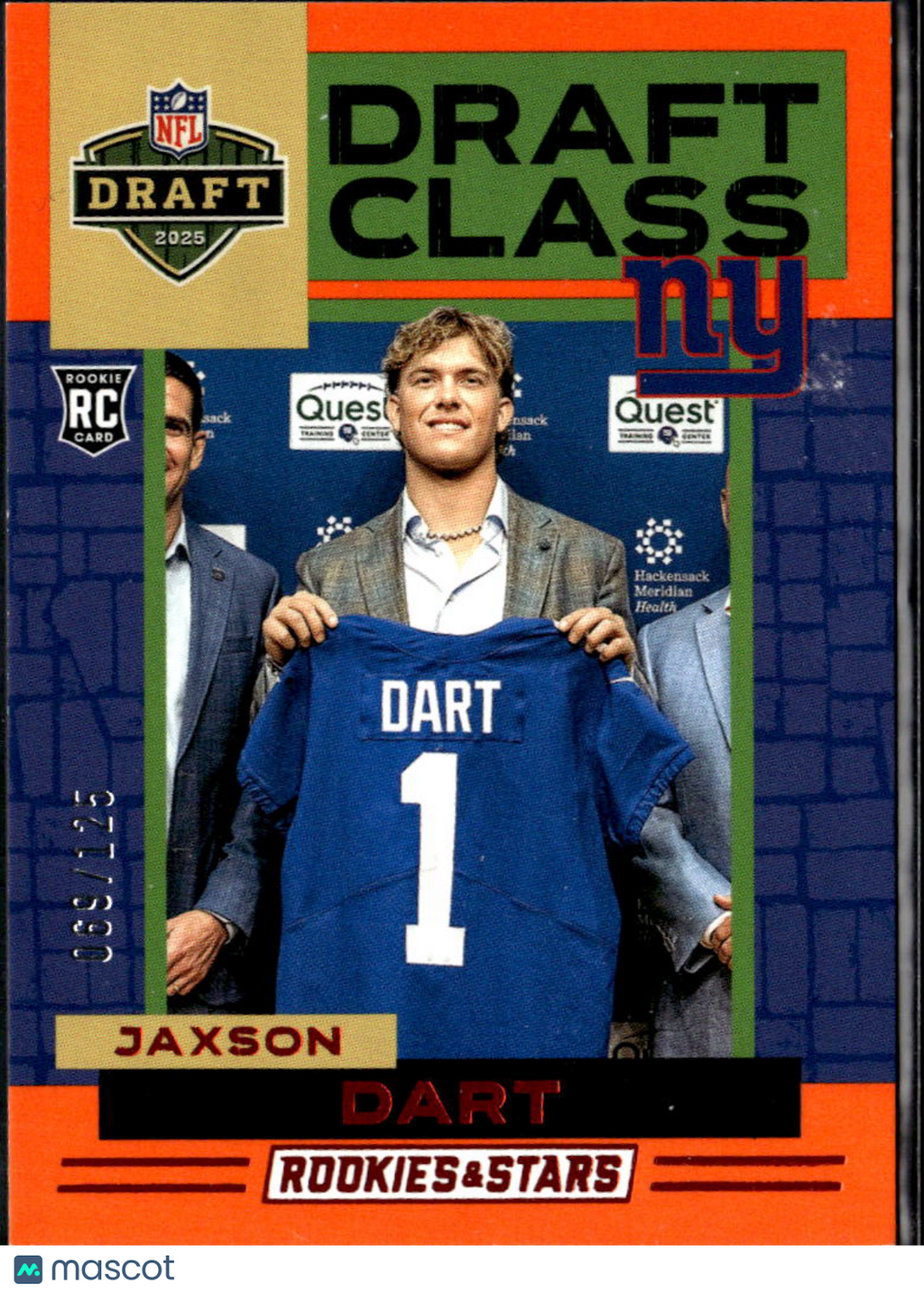 Jaxson Dart 2025 Rookies & Stars Draft Class RC Rookie 69/125 New York Giants