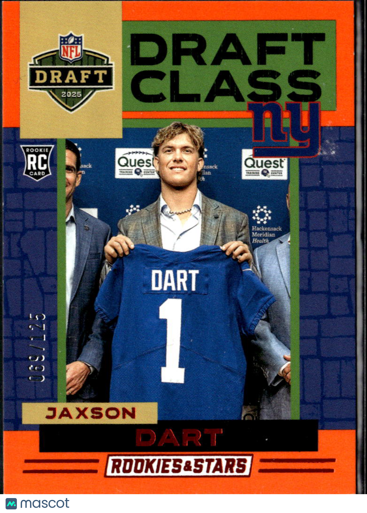 Jaxson Dart 2025 Rookies & Stars Draft Class RC Rookie 69/125 New York Giants