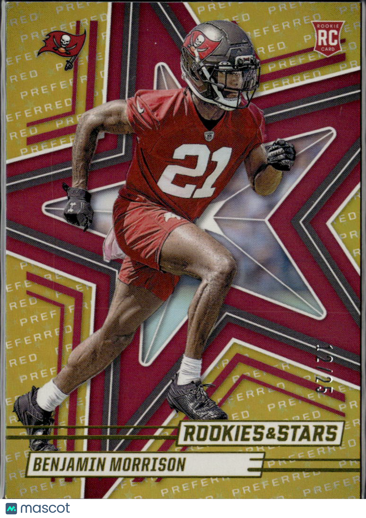 Benjamin Morrison 2025 Rookies & Stars GOLD Rookie RC 12/25 Tampa Bay Buccaneers