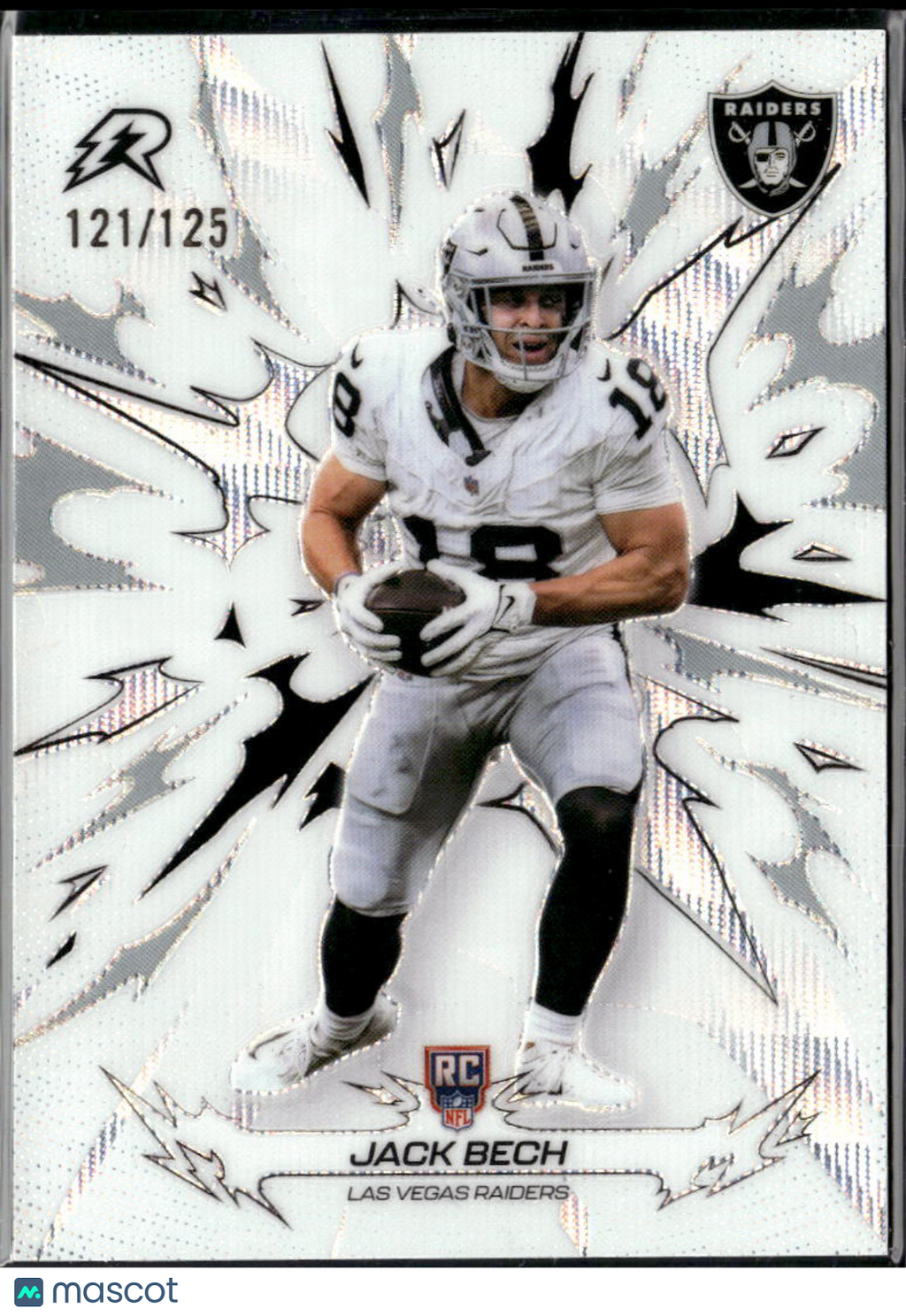 Jack Bech 2026 Topps Resurgence White Rookie RC /125 Las Vegas Raiders