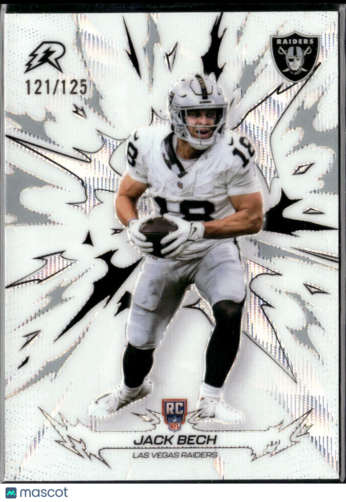 Jack Bech 2026 Topps Resurgence White Rookie RC /125 Las Vegas Raiders