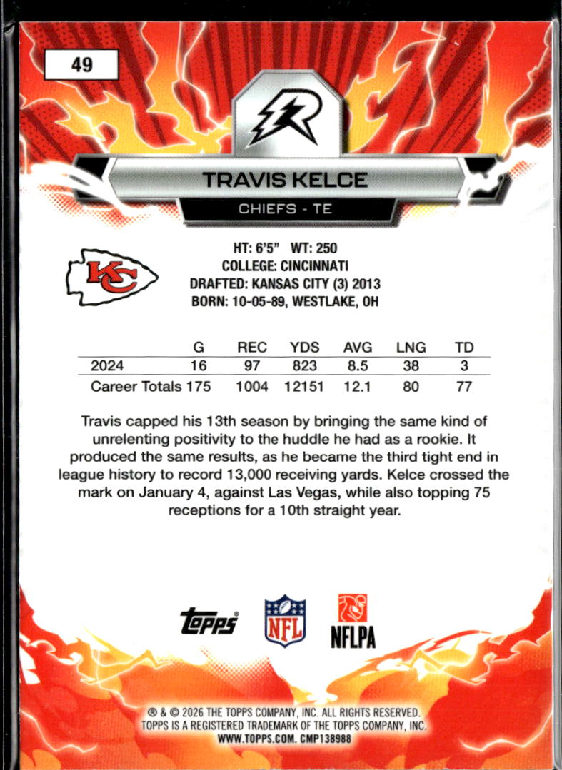 Travis Kelce 2026 Topps Resurgence Wave 349/425 Kansas City Chiefs