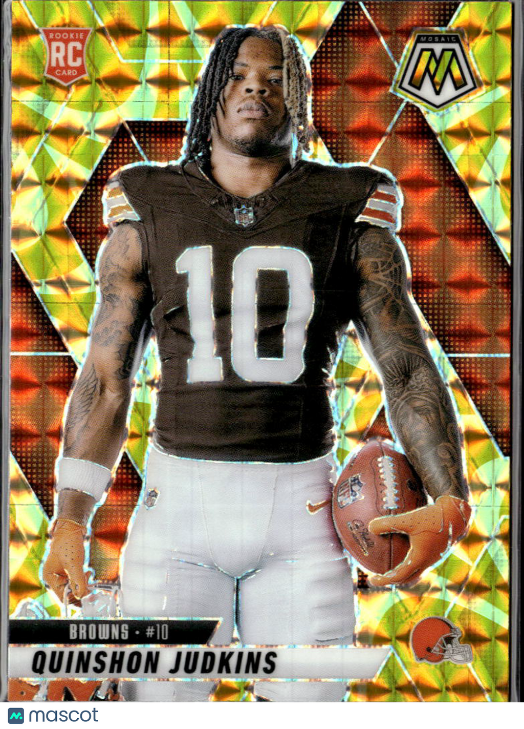 Quinshon Judkins 2025 Mosaic RC Yellow Reactive Cleveland Browns