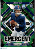 Jaxson Dart 2025 Prizm Green Ice Emergent RC New York Giants
