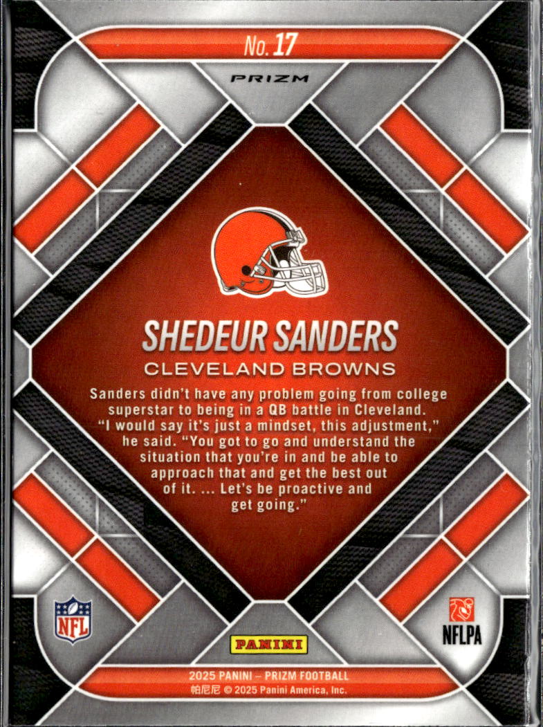 Shedeur Sanders 2025 Prizm Emergent Green RC Cleveland Browns