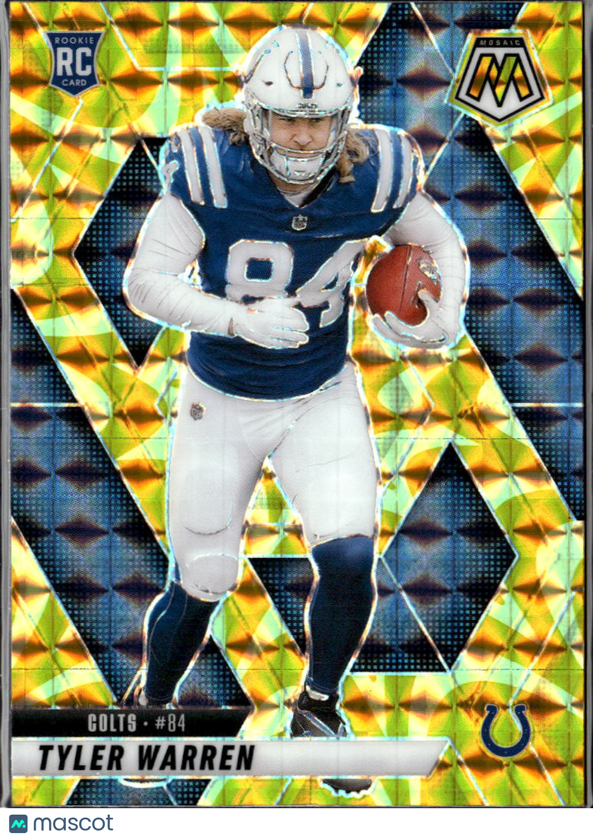 Tyler Warren 2025 Mosaic RC Yellow Rookie Indianapolis Colts