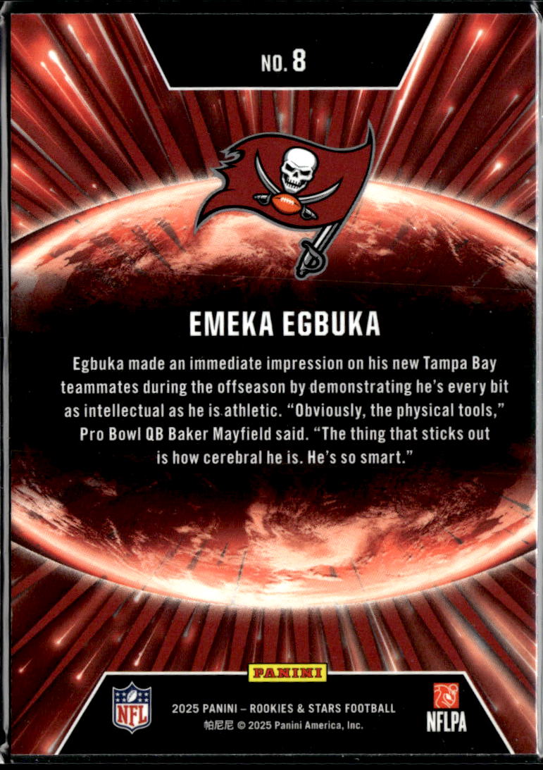 Emeka Egbuka 2025 Rookies & Stars Stellar Rookies Red RC Tampa Bay Buccaneers