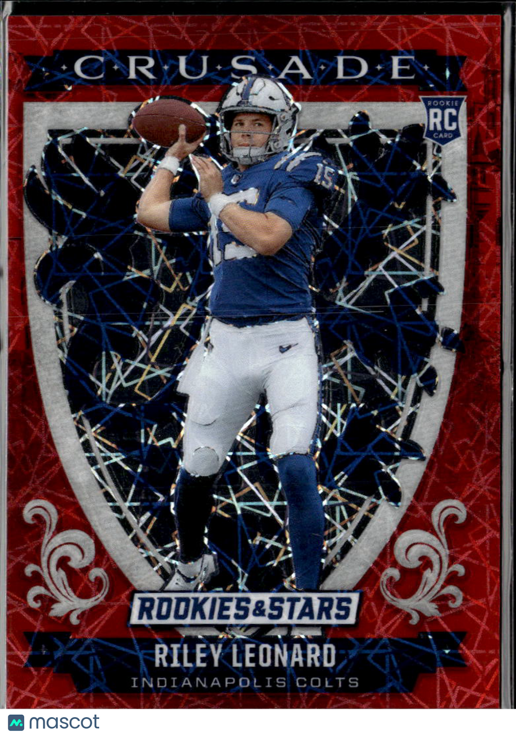 Riley Leonard 2025  Rookies & Stars Crusade Red Prizm RC Indianapolis Colts