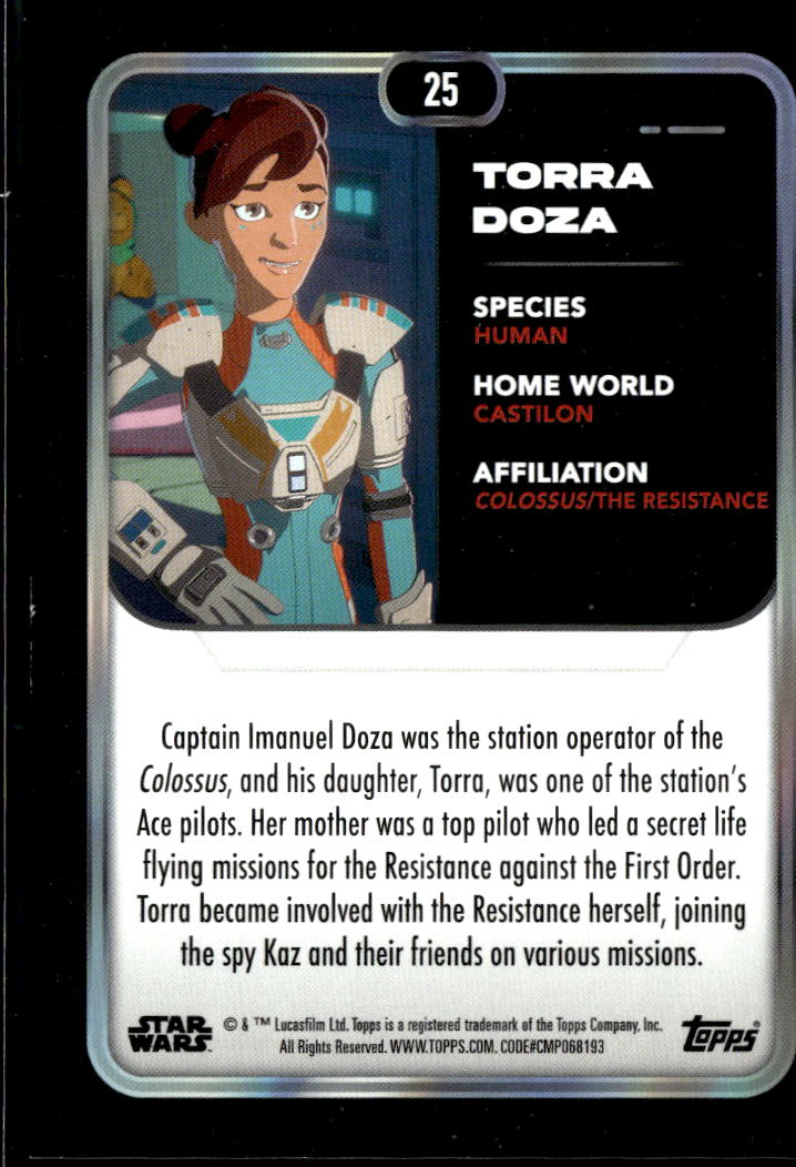 Torra Doza Topps Star Wars Resistance Green 244/499 #25