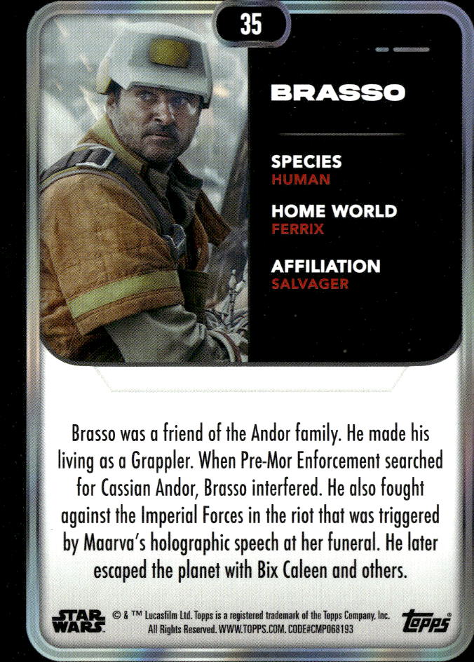 Brasso Topps Star Wars Andor Green 220/499 #35
