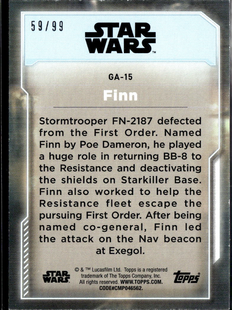 FiNn Topps Star Wars Holocron Galactic Adversaries Green 59/99 #GA-15